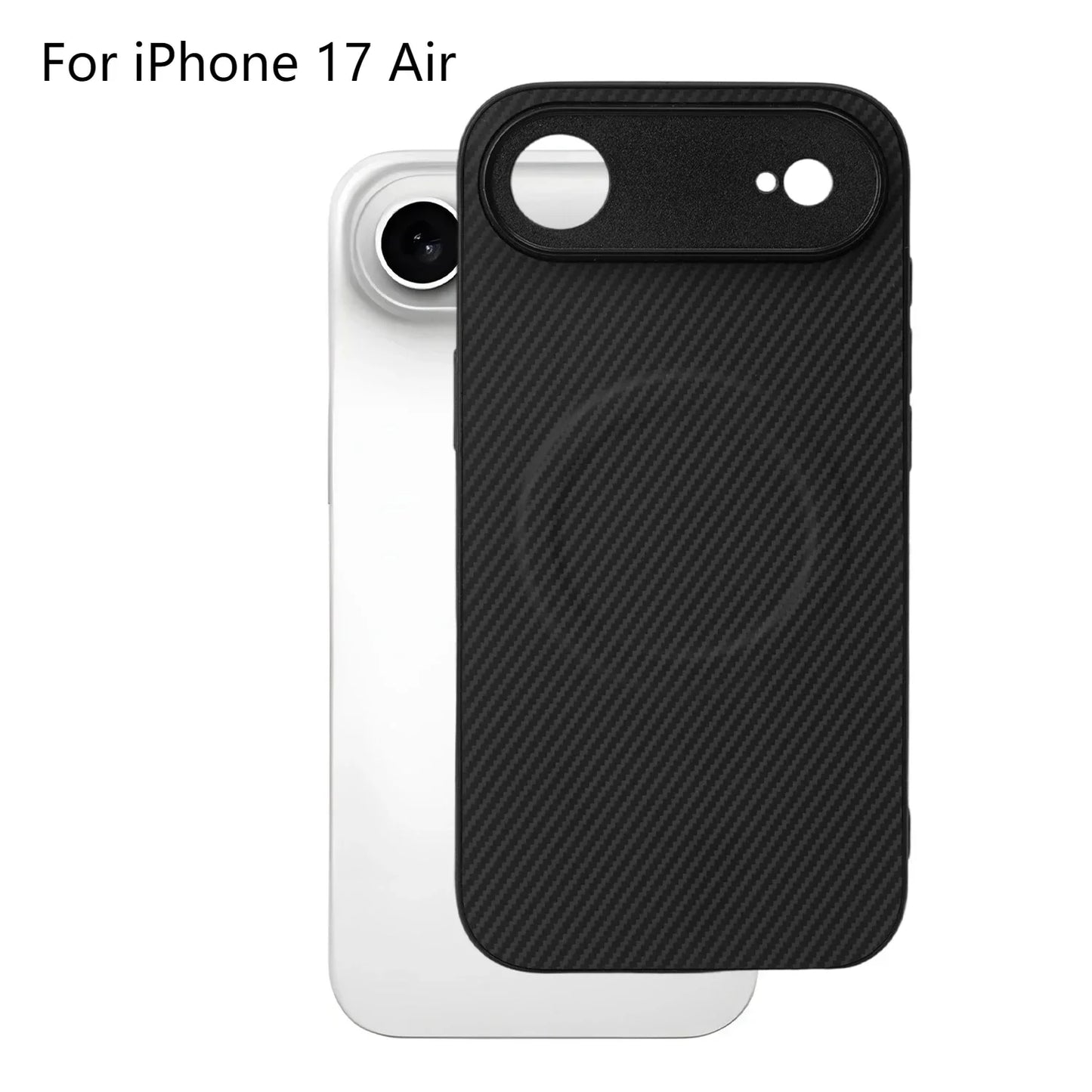 Magnetic Carbon Fiber Phone Case For iPhone 17 Pro Max 17Pro 17Air Cases For Magsafe Wireless Charge Protective Shell Back Cover