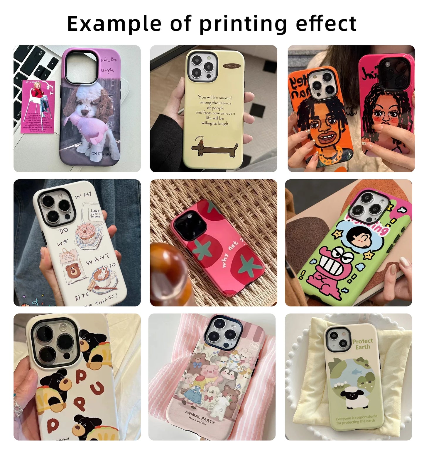 Korean Custom Image Tough Phone Case for iPhone 16 15 14 13 12 Pro Max Plus 11 Cover Personalized Design Picture DIY Photo