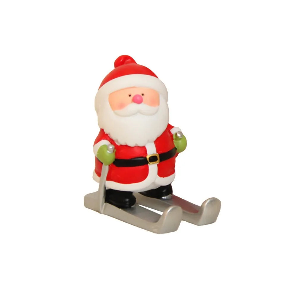 Christmas Style Santa Claus Phone Holder Cartoon Snowman/Penguin/Elk Phone Stand Resin Simulation Phone Support Home Desk