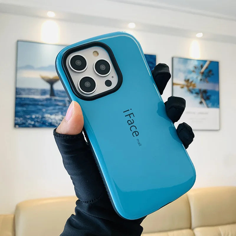 Shockproof Phone Case For iPhone 15 Pro Max 14 PLUS 12 11 13 Mini Iface Mall Curve Plastic Armor Anti-Skid Smooth Back Cover