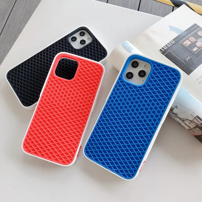 Waffle Shoe Sole Phone Case For iPhone 17 16 15 14 13 12 11 Pro Max Plus Mini X XR XS 6 7 8 Cases Silicone Back-Van-case Cover