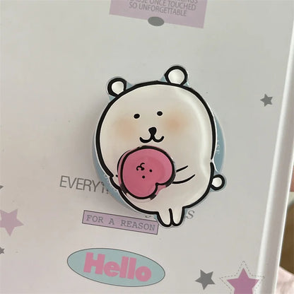 Kawaii Cartoon Magnetic Phone Case For iPhone 16 Pro 13 12 14 15 Pro Max Cover with Magsafe Holder Cute Stand Cases For 15Pro