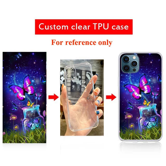Customized DIY Photo Phone Cases For iphone 8 Plus 7 X XS Max XR Glass Silicone Cover SE 2020 DIY Personal Pictures Name Design