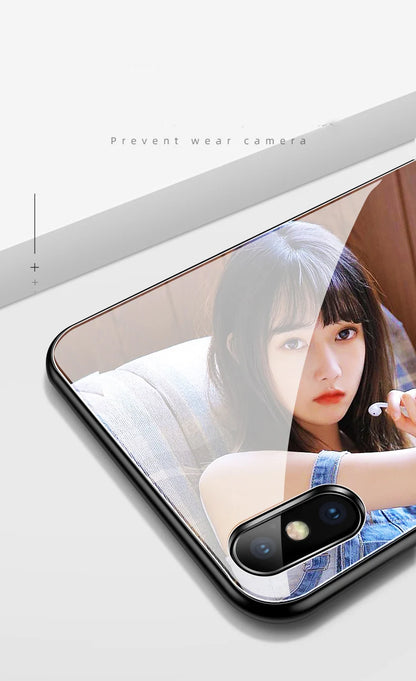 Customized DIY Photo Phone Cases For iphone 8 Plus 7 X XS Max XR Glass Silicone Cover SE 2020 DIY Personal Pictures Name Design
