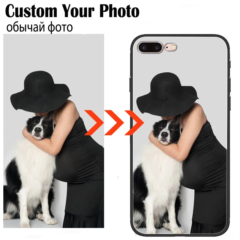 Customized DIY Photo Phone Cases For iphone 8 Plus 7 X XS Max XR Glass Silicone Cover SE 2020 DIY Personal Pictures Name Design