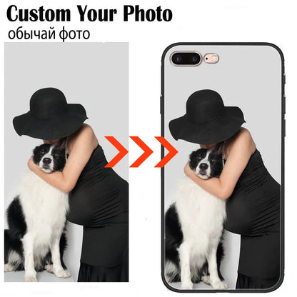 Customized DIY Photo Phone Cases For iphone 8 Plus 7 X XS Max XR Glass Silicone Cover SE 2020 DIY Personal Pictures Name Design