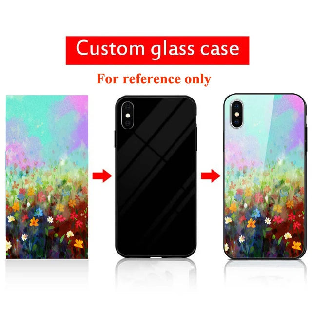 Customized DIY Photo Phone Cases For iphone 8 Plus 7 X XS Max XR Glass Silicone Cover SE 2020 DIY Personal Pictures Name Design