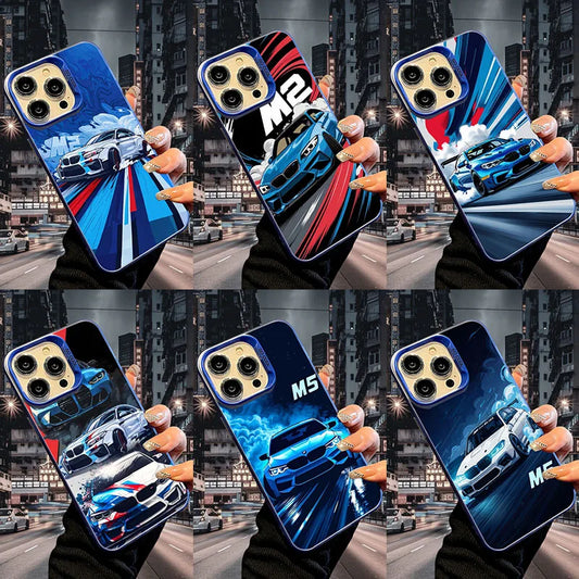 Sports Car Phone Case for iPhone 17 AIR 16 15 14 13 Pro 12 11 Pro Xs X XR Max Laser Hard PC+TPU Cases Back Cover-S731