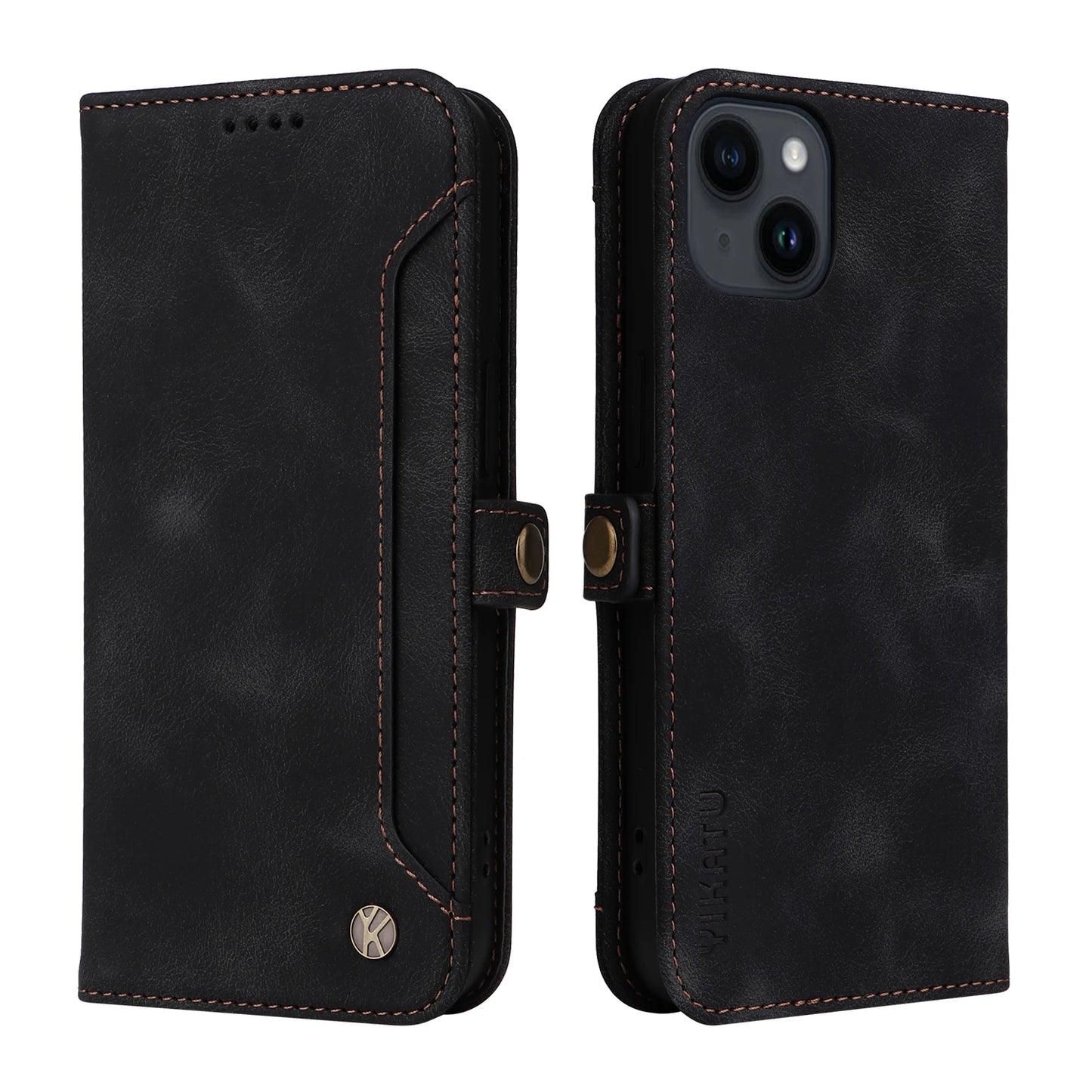 Business Leather Cases for iPhone 16 15 14 13 12 11 Pro Max Plus mini XS XR SE 2020 2022 16e Case Cover coque Flip Wallet Phone