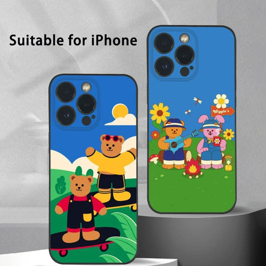 W-Wiggle W-WiggleS Phone Case For iPhone 16 15 14 13 Pro Max Plus Mini Frosted Soft Shell Funda Shockproof Cases