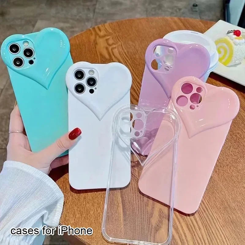 Love Heart Protect Lens Phone Cases For IPhone 17 16 Pro Max 15 14 13 12 11 Pro Xs XR 7 8 Plus SE2/SE3 TPU Shockproof Back Cover