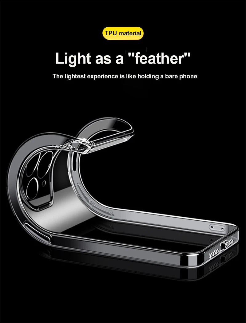 Transparent Phone Case For iPhone 11 12 13 14 15 Pro Max Case Silicone Soft Cover For iPhone  X XS Max XR 8 7 Plus Back Cover