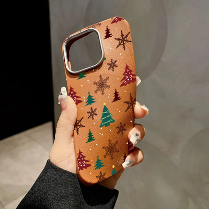 Christmas Tree Graphic Phone Case For iPhone 17 16 15 14 13 12 11 Pro Max X XR XS SE2 8 7 Plus Pro Air Matte Leather Back Cover
