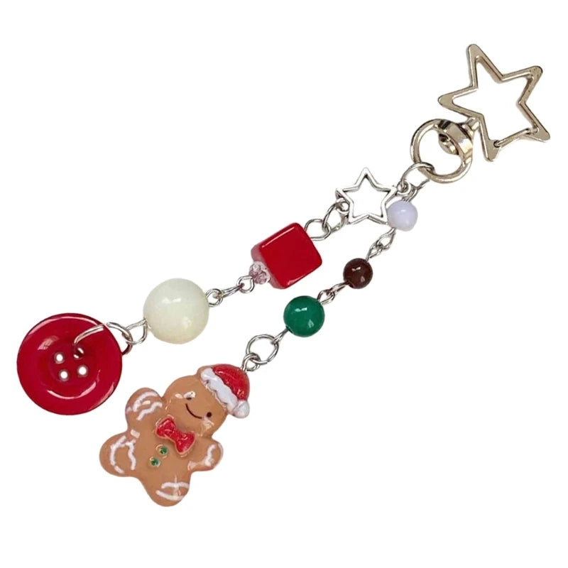 Christmas Themed Phone Strap Handmade Beaded Keychain Pendant for Fashion Lovers Drop Shipping