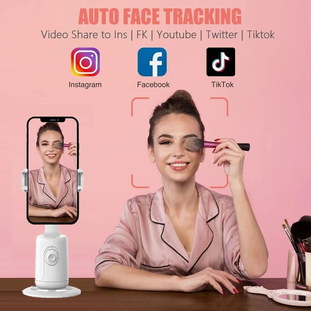 Auto Face Tracking Phone Holder 360° Rotation Motion Tracking Mount Selfie Stick Tripod