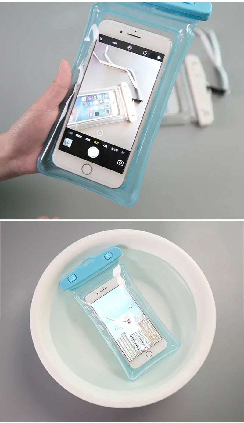 Waterproof Swimming Mobile Phone Cases Macron AirBag Hanging Neck Cases Diving Skiing Universal Phone Bag for All Phones 7 Inch