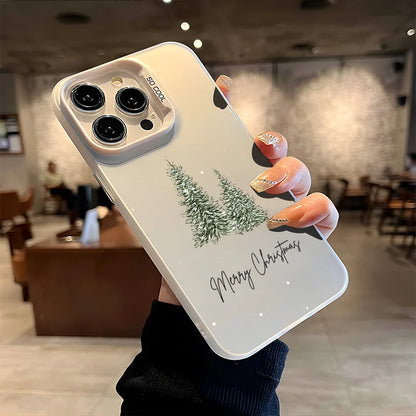 Christmas tree  phone case, for iPhone 16 15 14 13 Pro 12 11 Pro Xs X XR Max Laser Hard PC+TPU Cases Back Cover