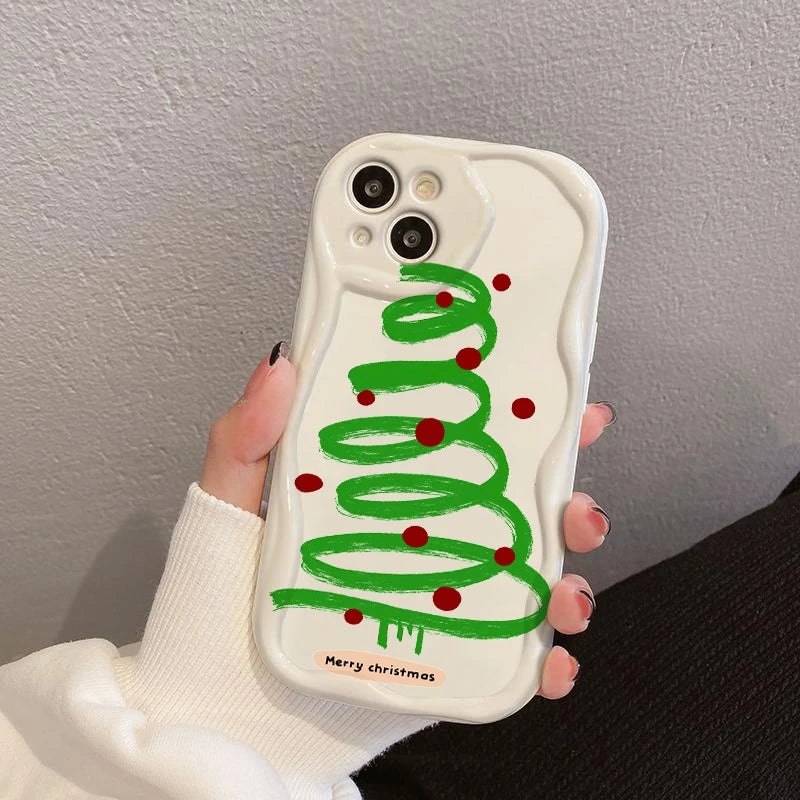 Christmas Tree Phone Case For iPhone 17 Pro Max Cases iPhone 16 11 12 14 13 15 16E 17 Air XS X XR 7 8 Plus Shockproof Soft Cover