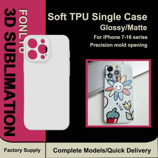 Fonlyu 10pcs Soft TPU Phone Cases for iPhone 16 15 14 13 12 11 X XS XR X 8 7 Series for 3D Sublimation Machine DIY Single Covers