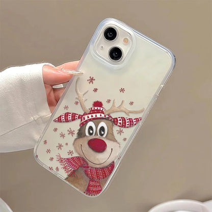 Christmas Cartoon Cute Phone Case For iPhone 11 Case iPhone 13 12 14 15 16 Pro Max Plus 12 13Mini Shockproof Soft Silicone Cover