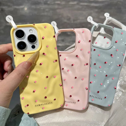 Love Polka Dot Texture Phone Case For iPhone 15 16 17 Pro Max Cases for iPhone 13 14 12 11 Pro 16 Plus 17 Air Shockproof Cover