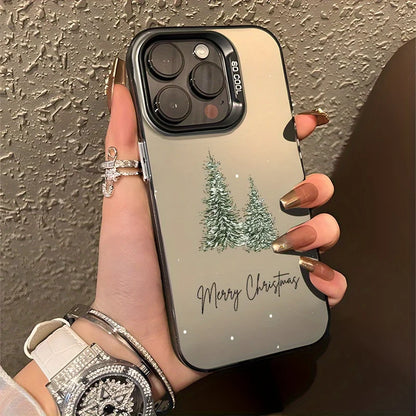 Christmas tree  phone case, for iPhone 16 15 14 13 Pro 12 11 Pro Xs X XR Max Laser Hard PC+TPU Cases Back Cover