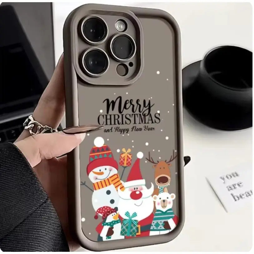 Christmas Elk Silicone Phone Cases For Motorola Moto G30 G05 G34 G04 G24 G14 G15 G22 G04S E32 E13 E40 E14 E22 G9 G Play 2025
