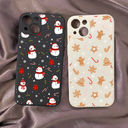 Christmas Snowman Graphic Phone Case For iPhone 17 16 15 14 11 13 Pro Max 12 Mini 7 8Plus Cute Soft Silcone Cover Shell Gifts