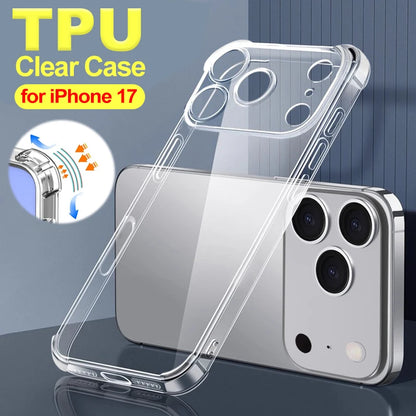 17Pro Shockproof Phone Cases Transparent Corner Protectors Phone Cover for IPhone 17/17 Air/17 Pro/17 ProMax Anti-scratch Case