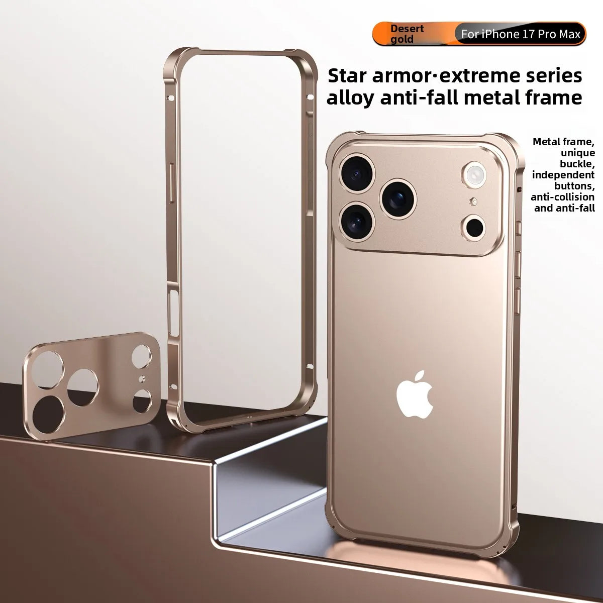 Luxury High-end Official Colour Alloy Aluminium Frame Phone Cases For IPhone 17 Air 17 Pro Max Anti-Shock Lens Rugged Back Cover