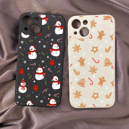Christmas Snowman Graphic Phone Case For iPhone 17 16 15 14 11 13 Pro Max 12 Mini 7 8Plus Cute Soft Silcone Cover Shell Gifts