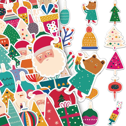 64PCS Creative Christmas Cute Cartoon Stickers Phone Case Decoration DIY Notebook Water Cup Phone Case Personalized Stickers