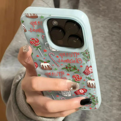 Christmas cake lollipop red Stars Phone Cases for iPhone 11 12 13 14 15 16 17 Pro Max Air Plus Shockproof Soft TPU Cover Case