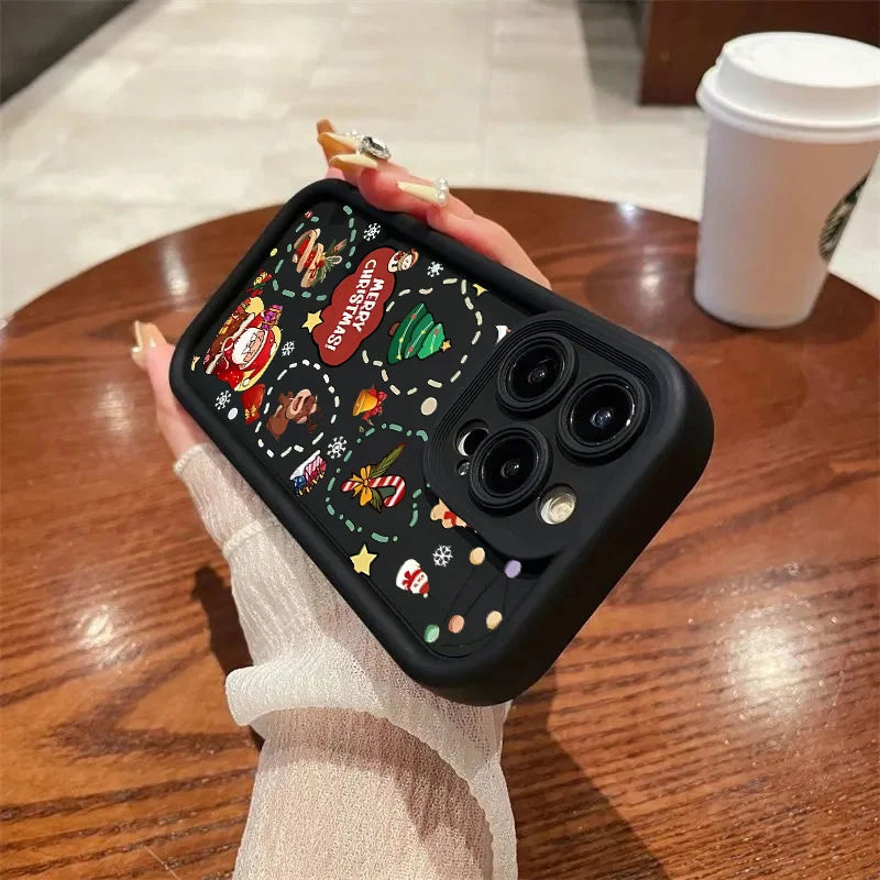 Christmas Elk Silicone Phone Cases For Motorola Moto G30 G05 G34 G04 G24 G14 G15 G22 G04S E32 E13 E40 E14 E22 G9 G Play 2025