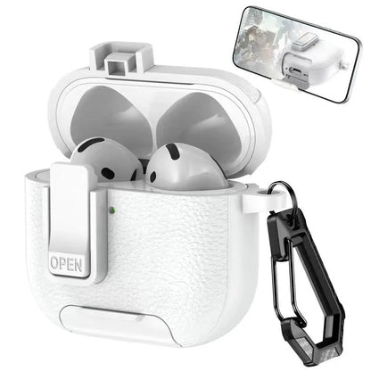 Can be used in mobile phone holders For AirPods Pro 3 Case Shockproof Protective Cover For AirPods 1 2 3 4 Pro Leather Bracket