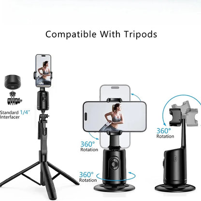 Auto Tracking Shooting Gimbal AI Camera Recognition Body Face Track 360 Rotation Intelligent