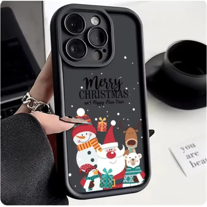 Christmas Elk Silicone Phone Cases For Motorola Moto G30 G05 G34 G04 G24 G14 G15 G22 G04S E32 E13 E40 E14 E22 G9 G Play 2025