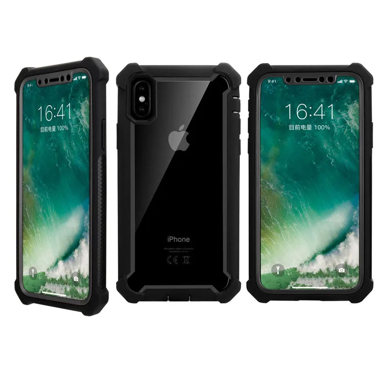 Heavy Duty Protection Urban Doom Armor PC+TPU Case for iPhone 16 15 14 13 12 11 Pro Max Plus Transparent Shockproof Cover