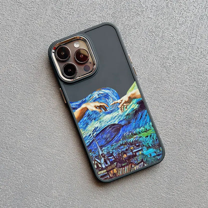 Art Painting Silicone Phone Cases For iPhone 11 12 13 14 15 Pro Max X XS XR 7 8 Plus SE 2020 15 14 Plus Shockproof Case Cover