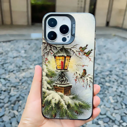 Christmas New Year Gifts Elk Snow Phone Case For iPhone 13 14 Pro Max 16 15 11 12 Mini Pro Max 15 14 Plus Shockproof Laser Cover