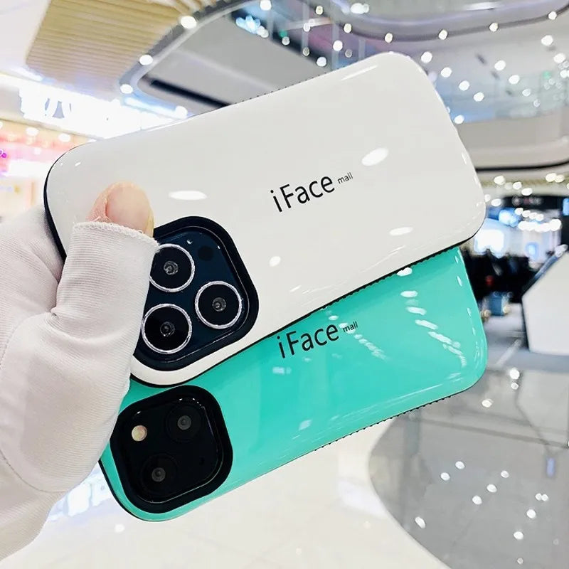 Shockproof Phone Case For iPhone 15 Pro Max 14 PLUS 12 11 13 Mini Iface Mall Curve Plastic Armor Anti-Skid Smooth Back Cover