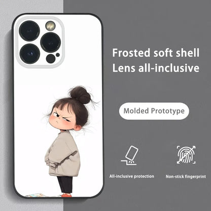 Cute Angry Little Girl Frosted Phone Case For IPhone 16 Pro Max by Quickfindgoods. Store