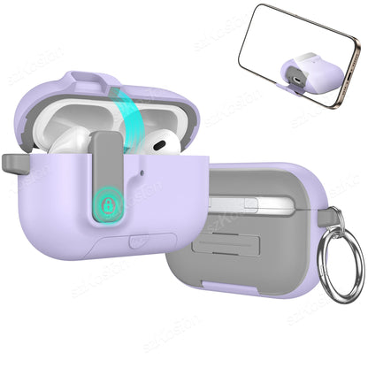 Protective Case with Phone Stand Only for AirPods Pro 3 (2025) Automatic Snap Secure Lock Cover for Airpods Pro 3 Accessories