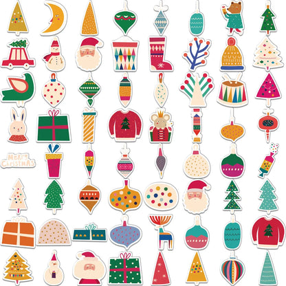 64PCS Creative Christmas Cute Cartoon Stickers Phone Case Decoration DIY Notebook Water Cup Phone Case Personalized Stickers