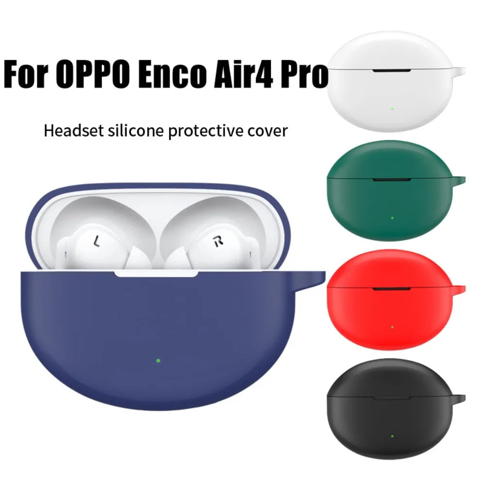 New Soft Earphone Case Silicone with Hook Protector Cover Shockproof Dustproof Protective Sleeve for OPPO Enco Air4 Pro