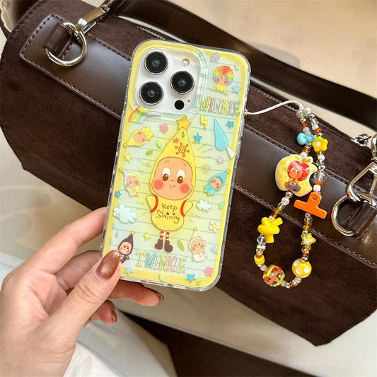 Cute Cloud Cartoon Star Phone Case for iPhone 17 13 14 15 16 Pro Max 17 Pro Fundas with Hinges Kawaii Protection Cases For 16 17