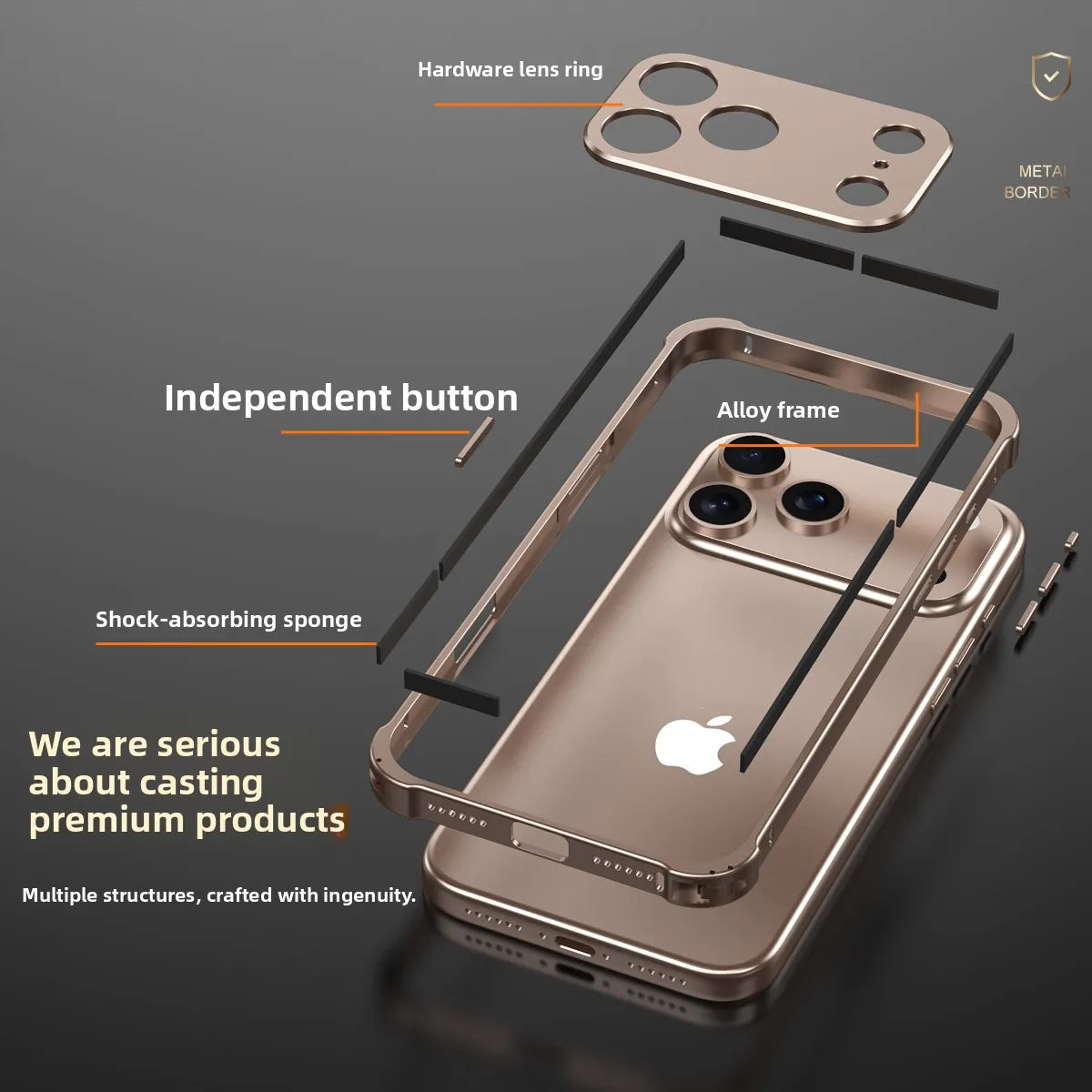 Luxury High-end Official Colour Alloy Aluminium Frame Phone Cases For IPhone 17 Air 17 Pro Max Anti-Shock Lens Rugged Back Cover