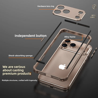Luxury High-end Official Colour Alloy Aluminium Frame Phone Cases For IPhone 17 Air 17 Pro Max Anti-Shock Lens Rugged Back Cover