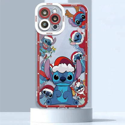 Christmas Stitch Cute Phone Case For IPhone 17 Air 16 14 12 11 Pro Max 15 Plus 13 Mini 16E Cool Simple Full Protection Cover