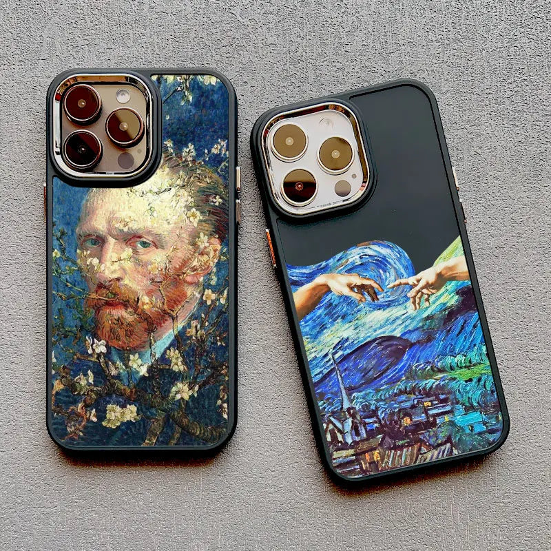 Art Painting Silicone Phone Cases For iPhone 11 12 13 14 15 Pro Max X XS XR 7 8 Plus SE 2020 15 14 Plus Shockproof Case Cover